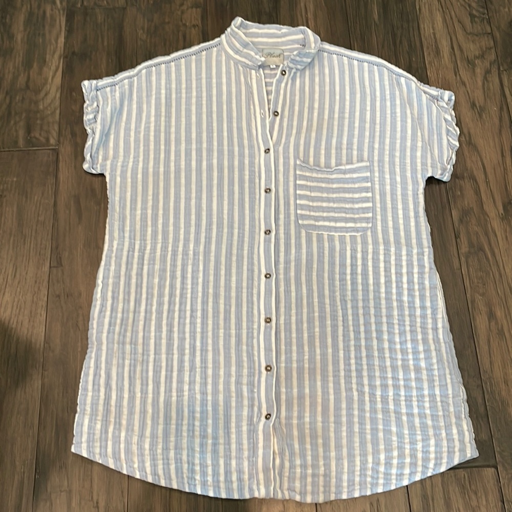 Anthropologie linen/cotton blend shirt